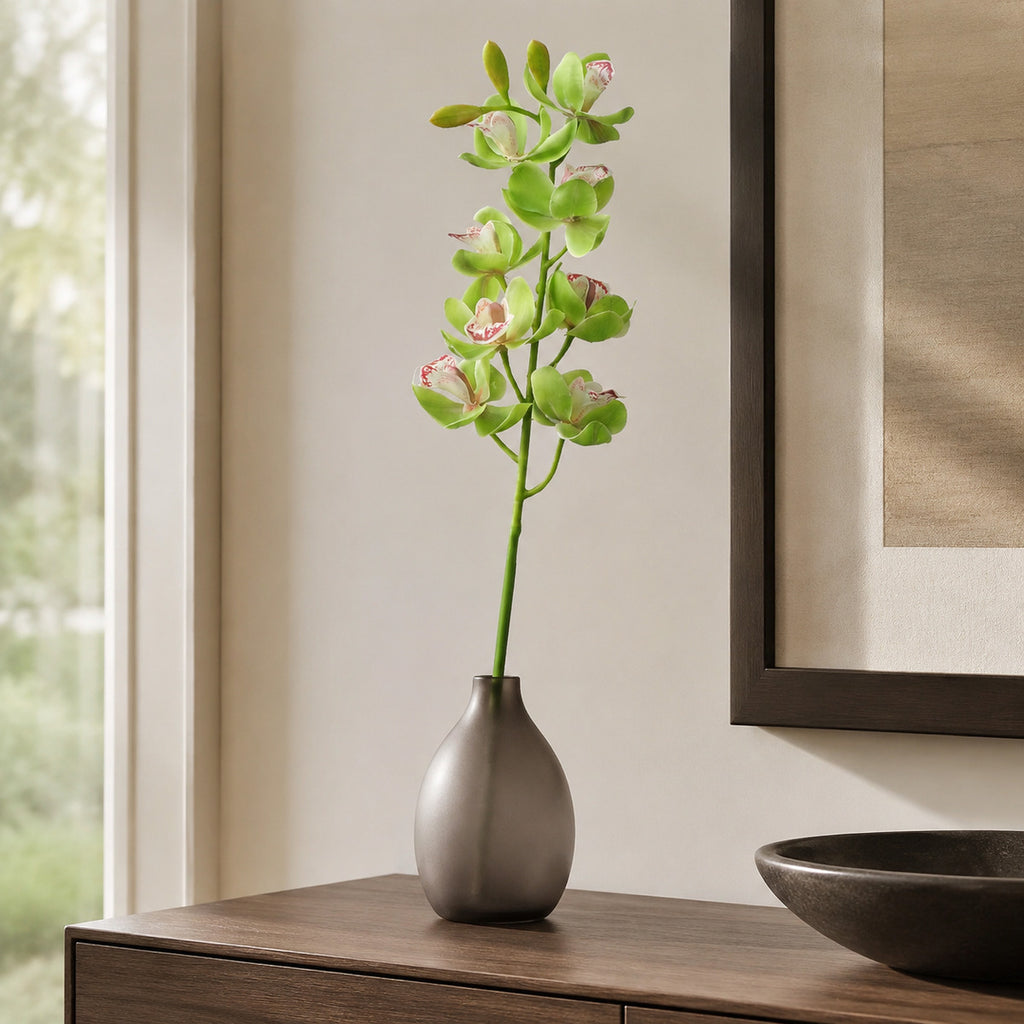 EVERIVELLE 27.2-Inch Green 3D Artificial Cymbidium Orchid Stem