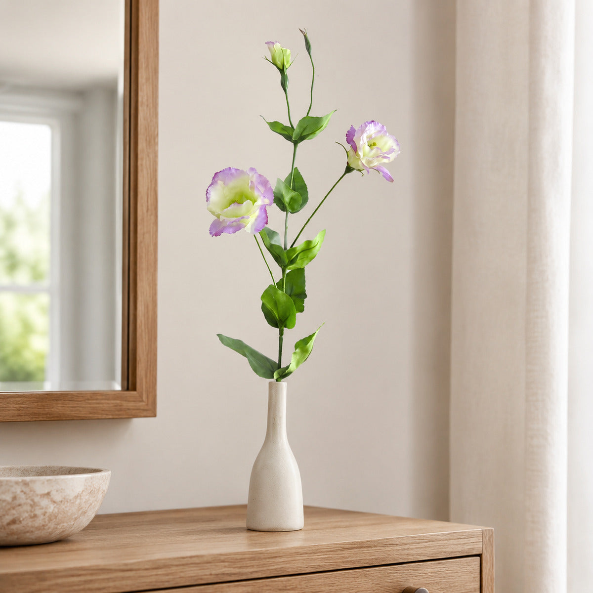 EVERIVELLE 32.3-Inch Artificial Lisianthus Flower Stem