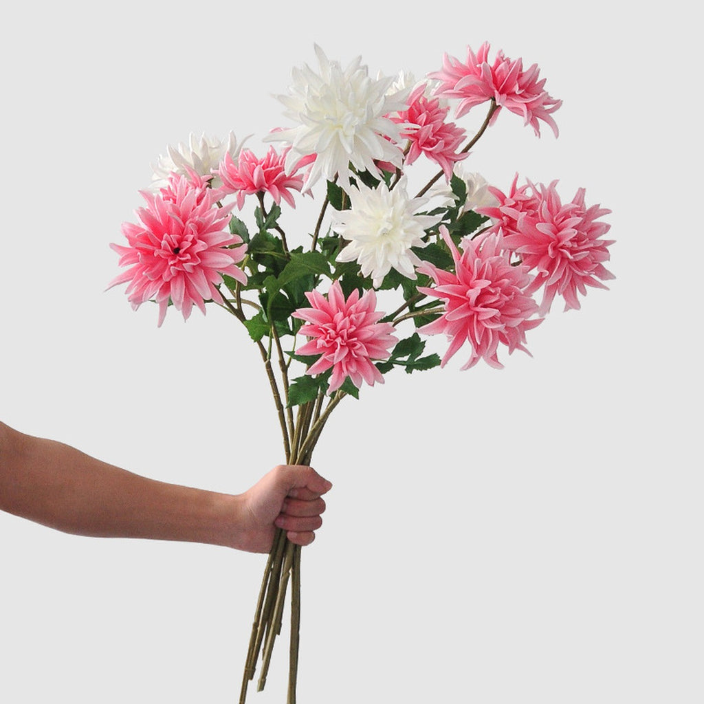 EVERIVELLE 27.6-Inch Two-Head Real-Touch Artificial Dahlia Stem