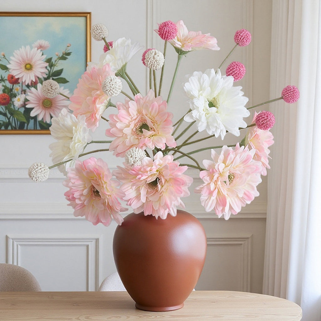 EVERIVELLE 16.9-Inch Artificial Gerbera Daisy Stem