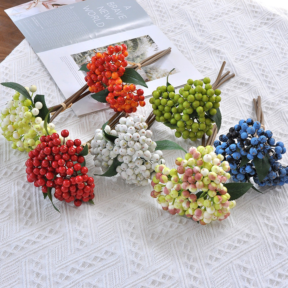 EVERIVELLE 10.2-Inch Three-Branch Artificial Berry Bundle