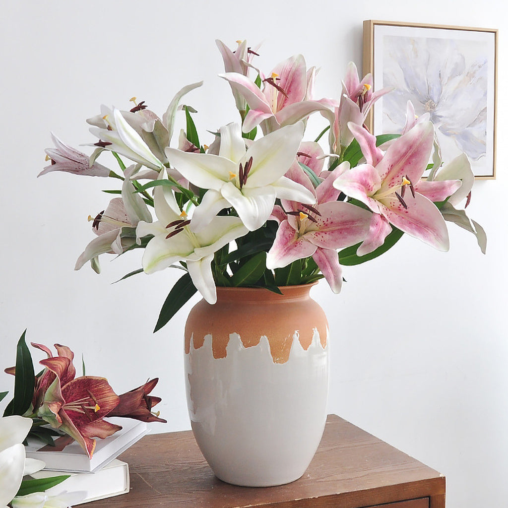 EVERIVELLE 34.3-Inch Three-Head EVA Artificial Lily Stem