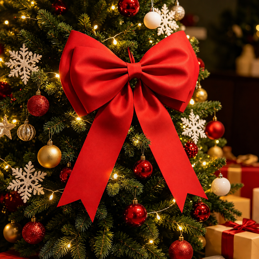 Oversized Red Christmas Bow — 002 bow effect