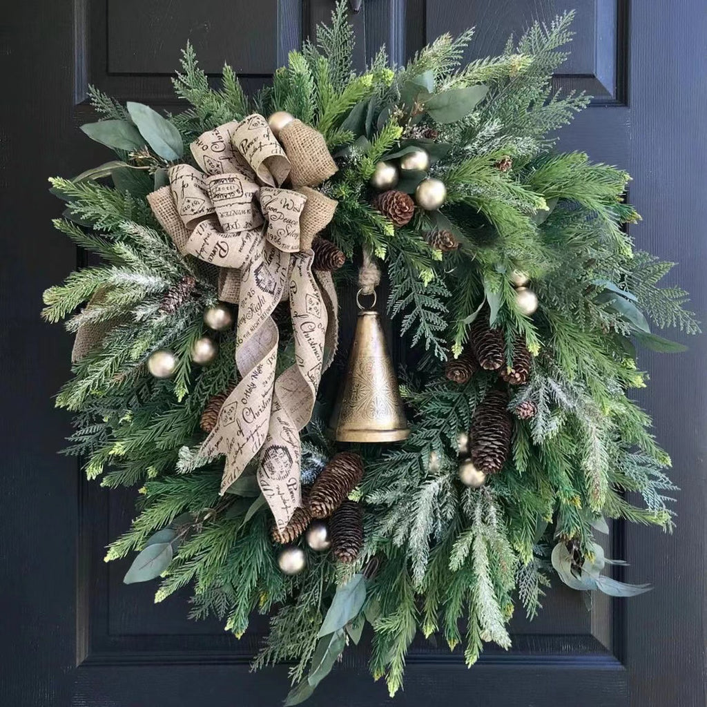 Pinecone & Bell Christmas Wreath — 002 pbw effect