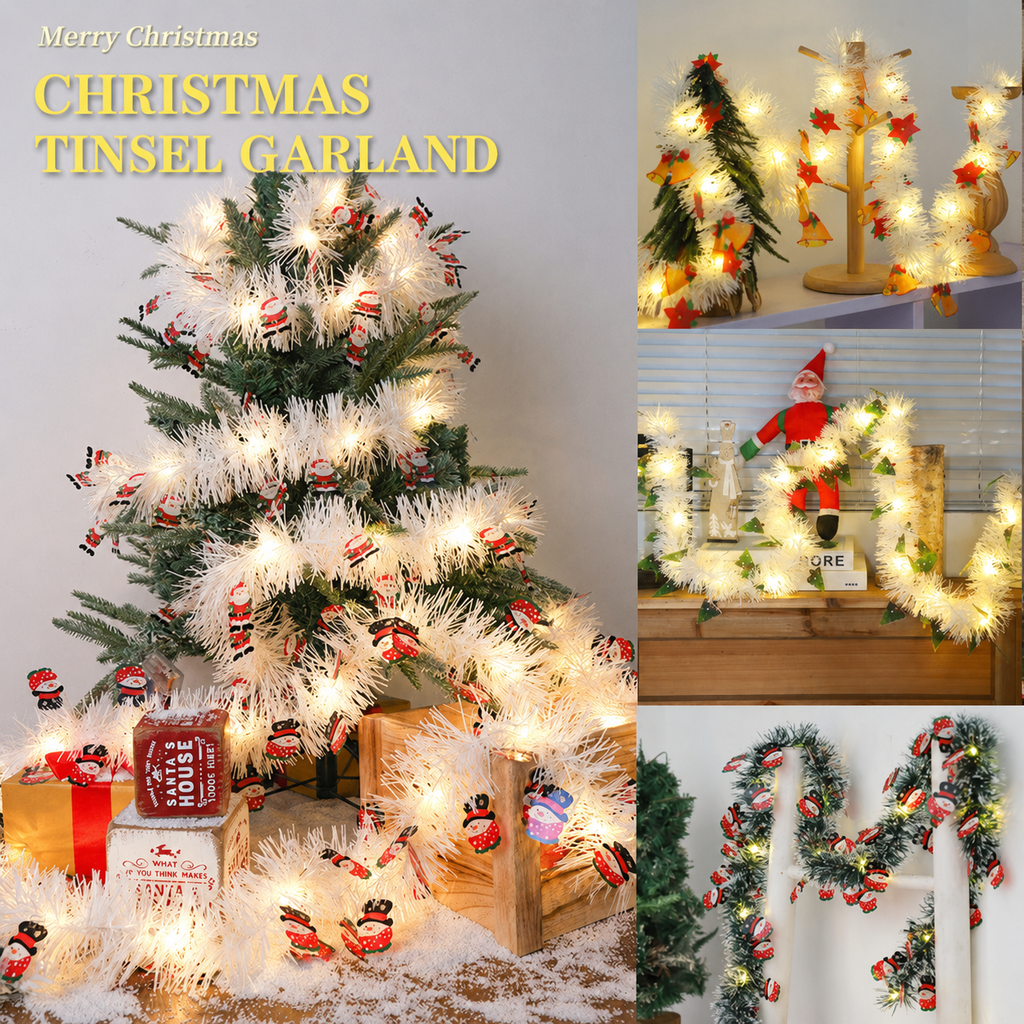 LED Christmas Tinsel Character Garland Lights — 002 tcl effect
