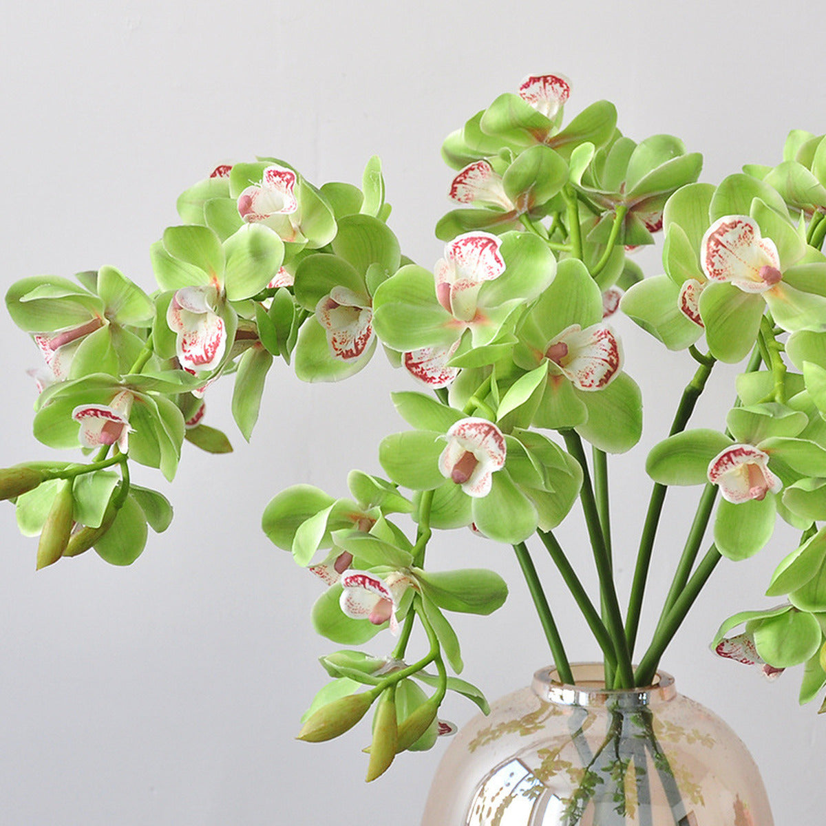 EVERIVELLE 27.2-Inch Green 3D Artificial Cymbidium Orchid Stem