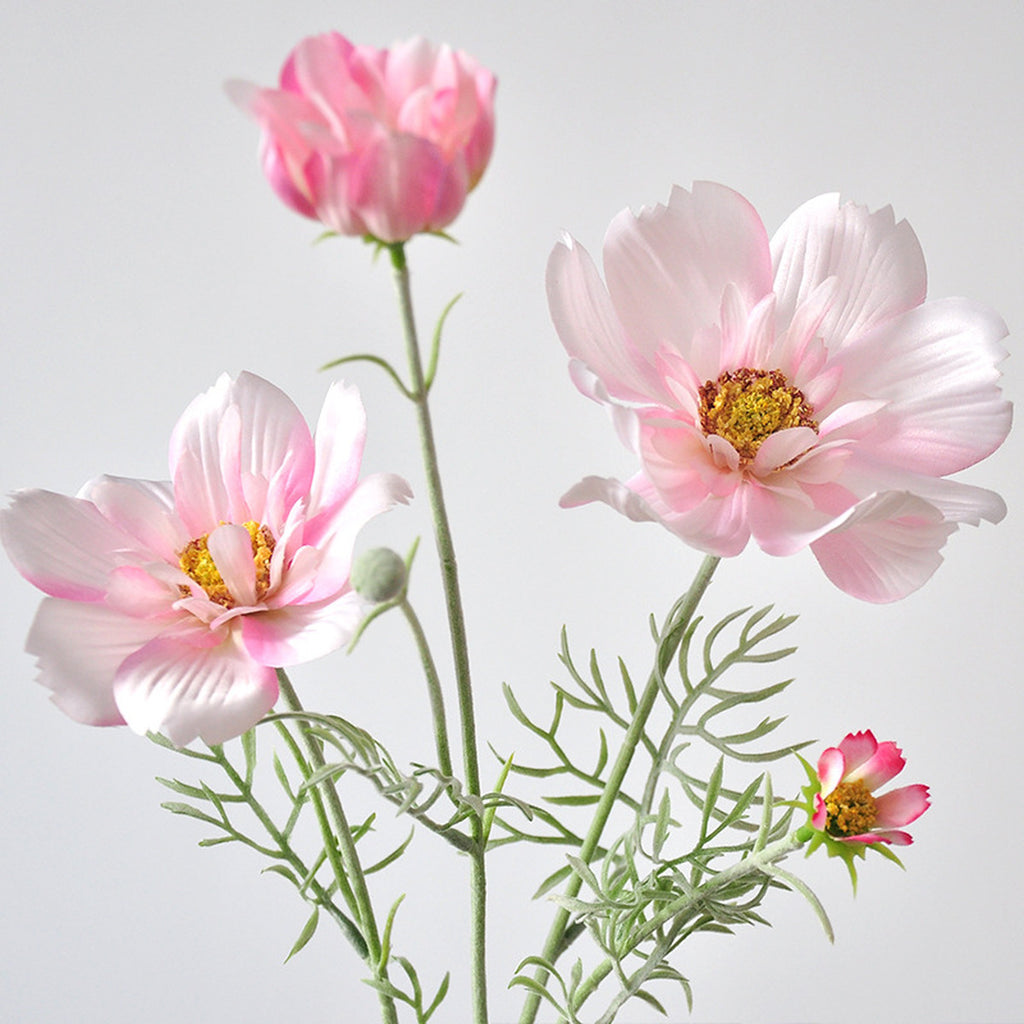 EVERIVELLE 30.7-Inch Flocked Artificial Queen Cosmos Stem