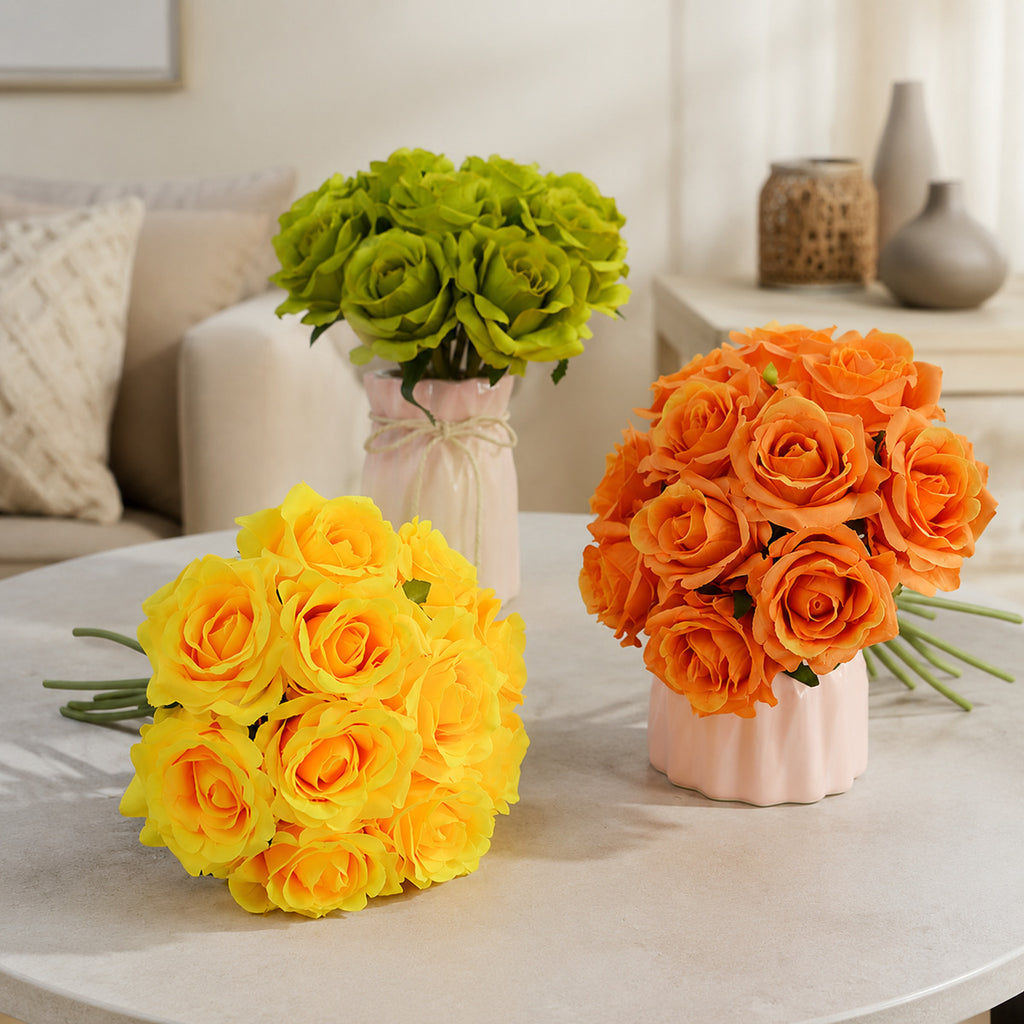 EVERIVELLE 11-Head Artificial Rose Bouquet