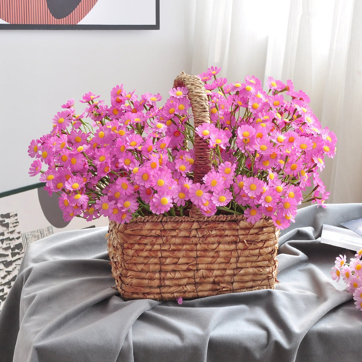 EVERIVELLE 10.2-Inch 60-Head Artificial Mini Daisy Bouquet