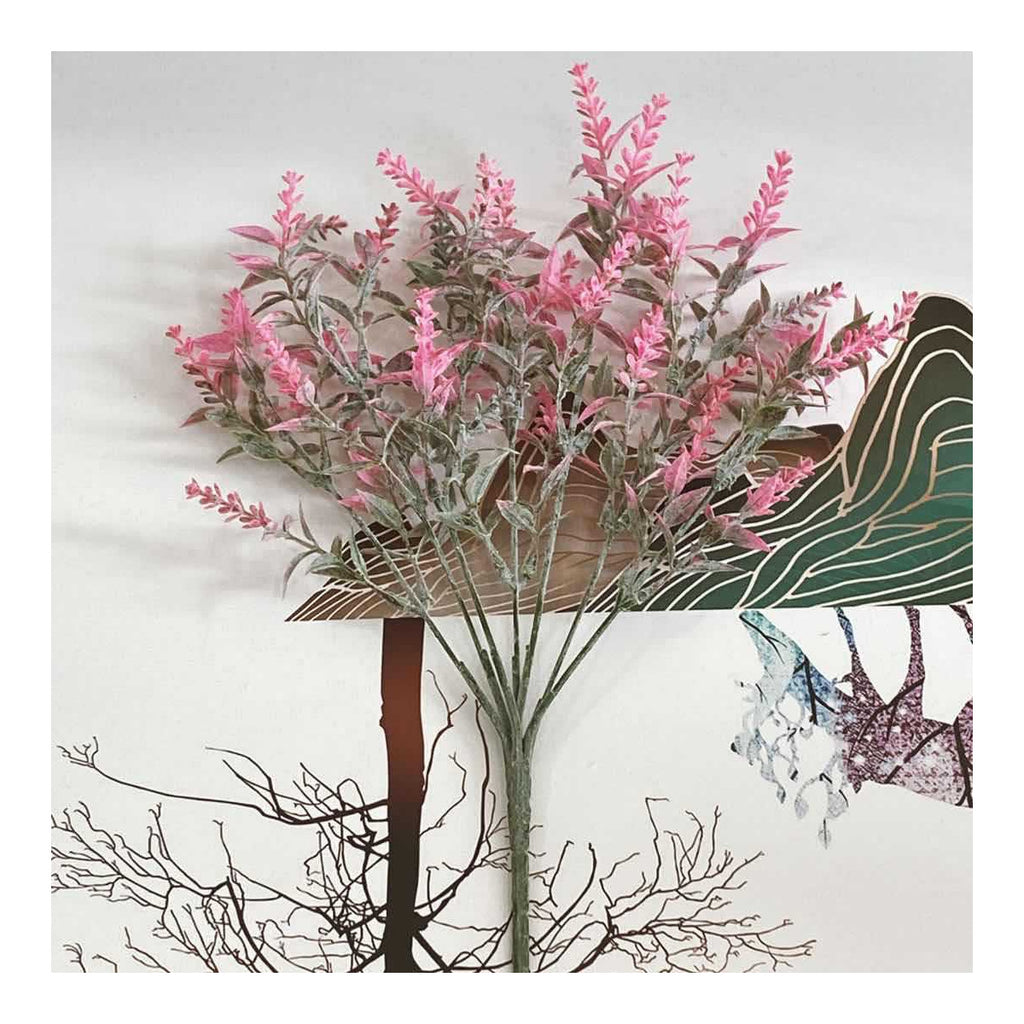 EVERIVELLE Flocked Artificial Heather & Lavender Bouquet