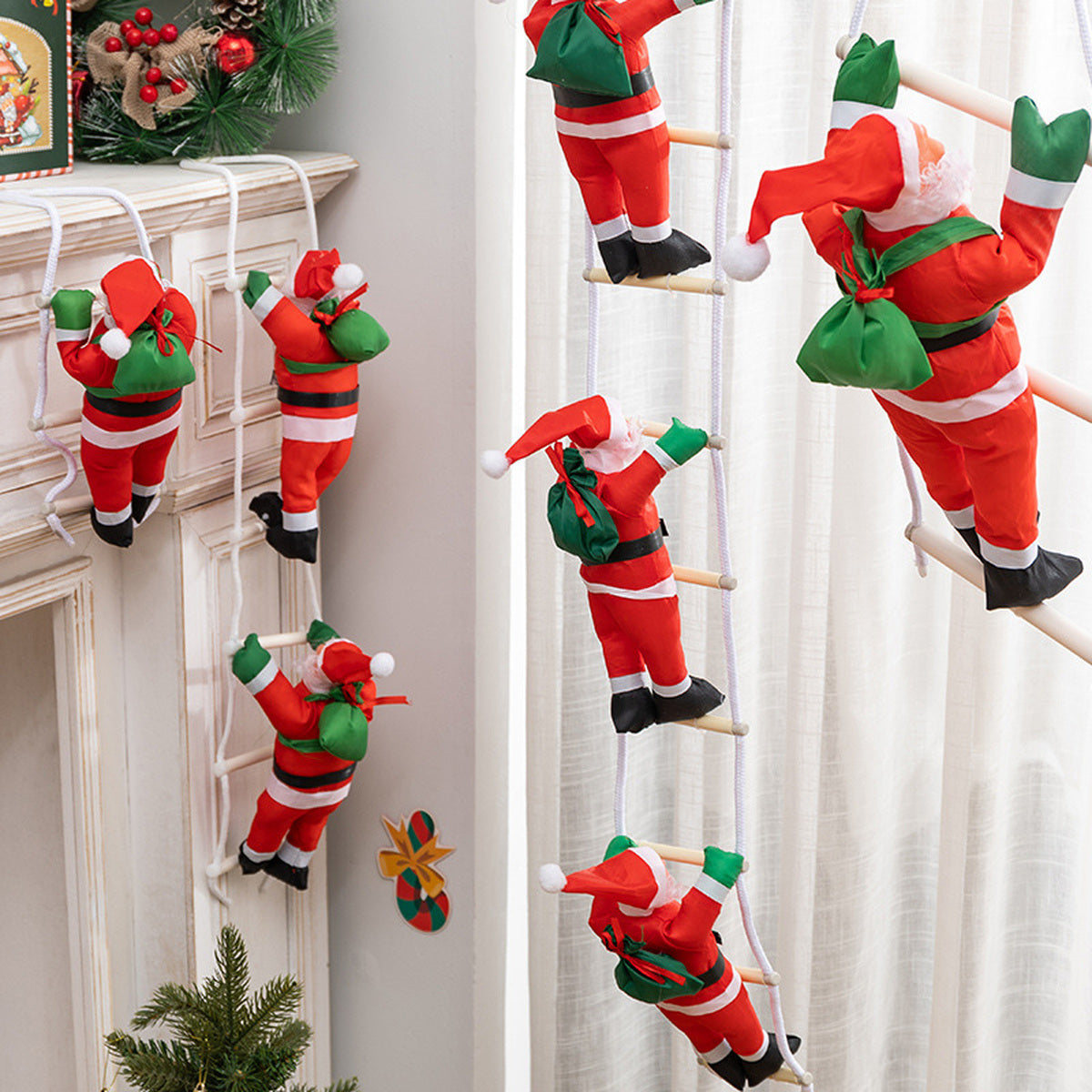 003 static climbing santa hanging decoration image