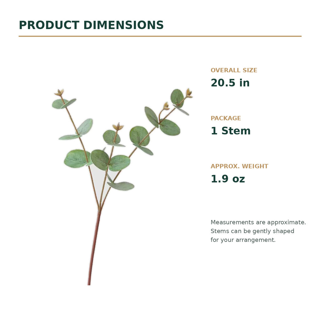 EVERIVELLE 20.5-Inch 3D-Printed Artificial Eucalyptus Stem