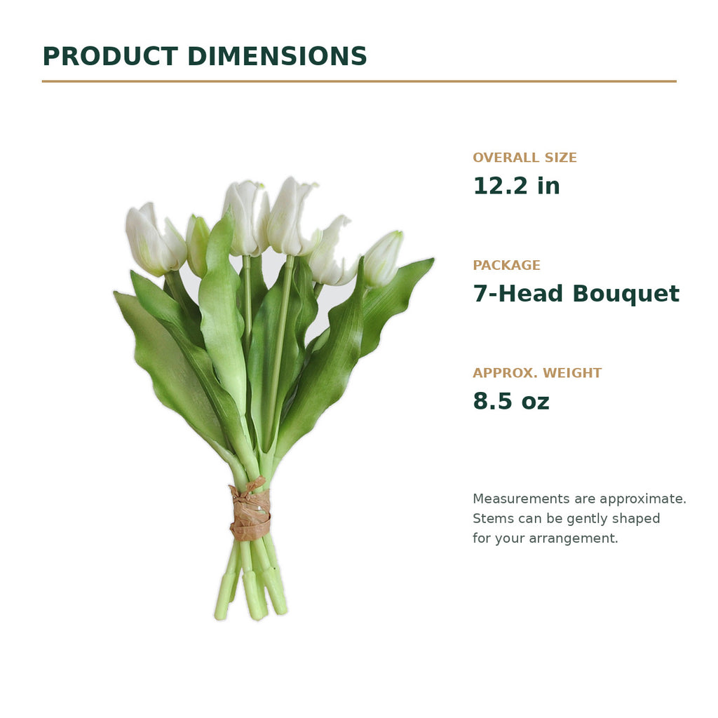 EVERIVELLE 12.2-Inch Seven-Head Soft-Touch Tulip Bouquet