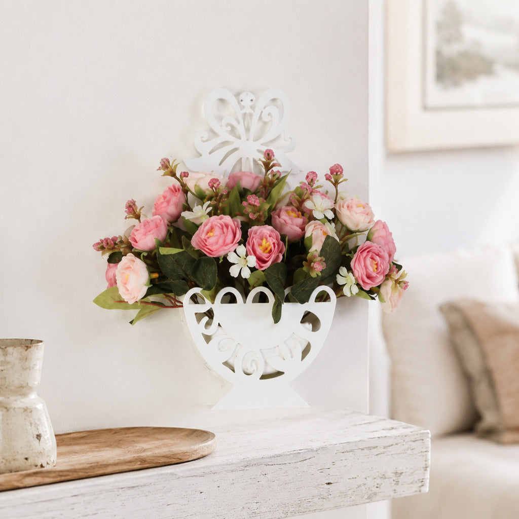 EVERIVELLE Artificial Rose & Tea Bud Mini Bouquet