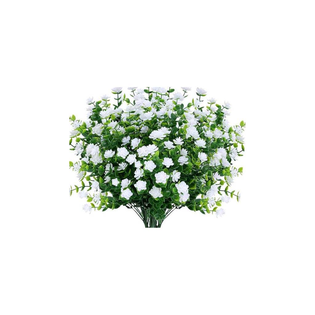 EVERIVELLE Outdoor Artificial Camellia & Eucalyptus Flower Bush