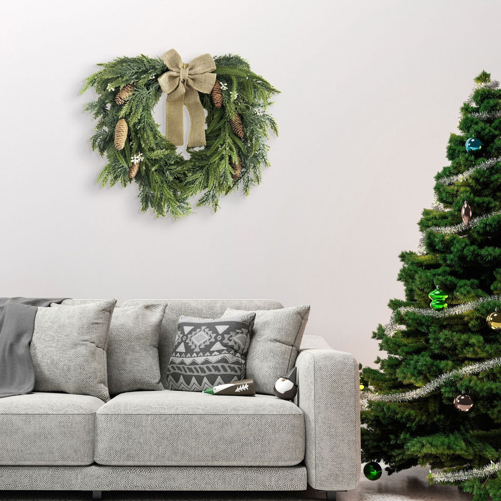 Natural-Look Dark Green Christmas Wreath — 004 wre effect