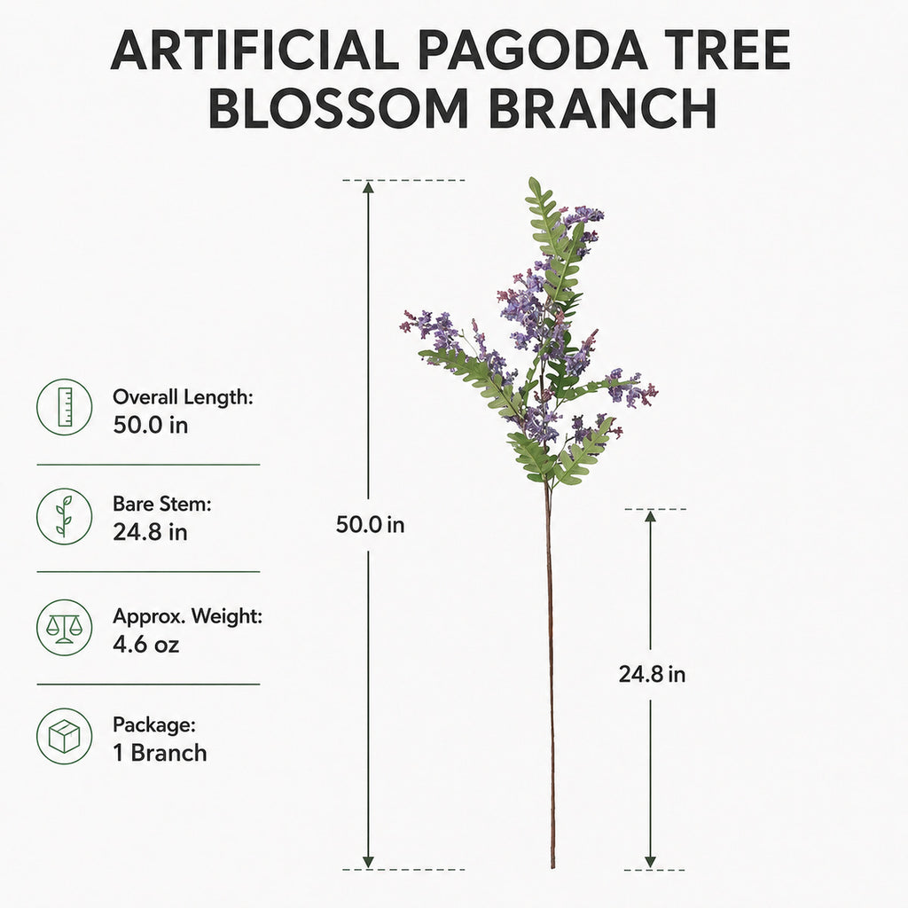 EVERIVELLE 50-Inch Artificial Pagoda Tree Blossom Branch