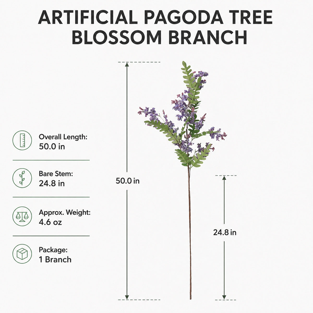 EVERIVELLE 50-Inch Artificial Pagoda Tree Blossom Branch