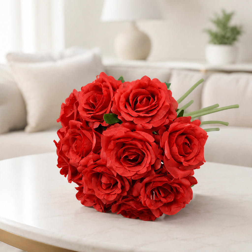EVERIVELLE 11-Head Artificial Rose Bouquet