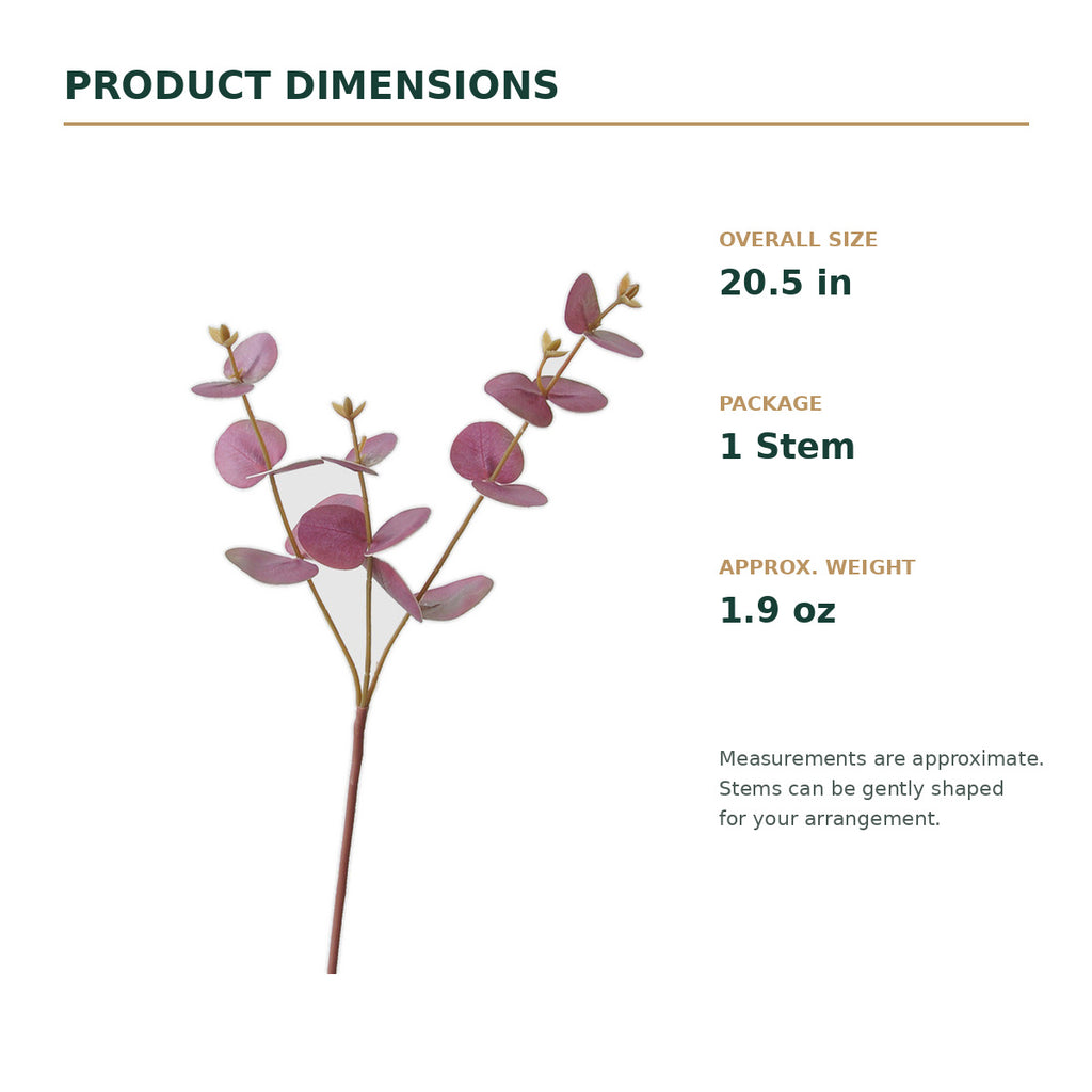 EVERIVELLE 20.5-Inch 3D-Printed Artificial Eucalyptus Stem