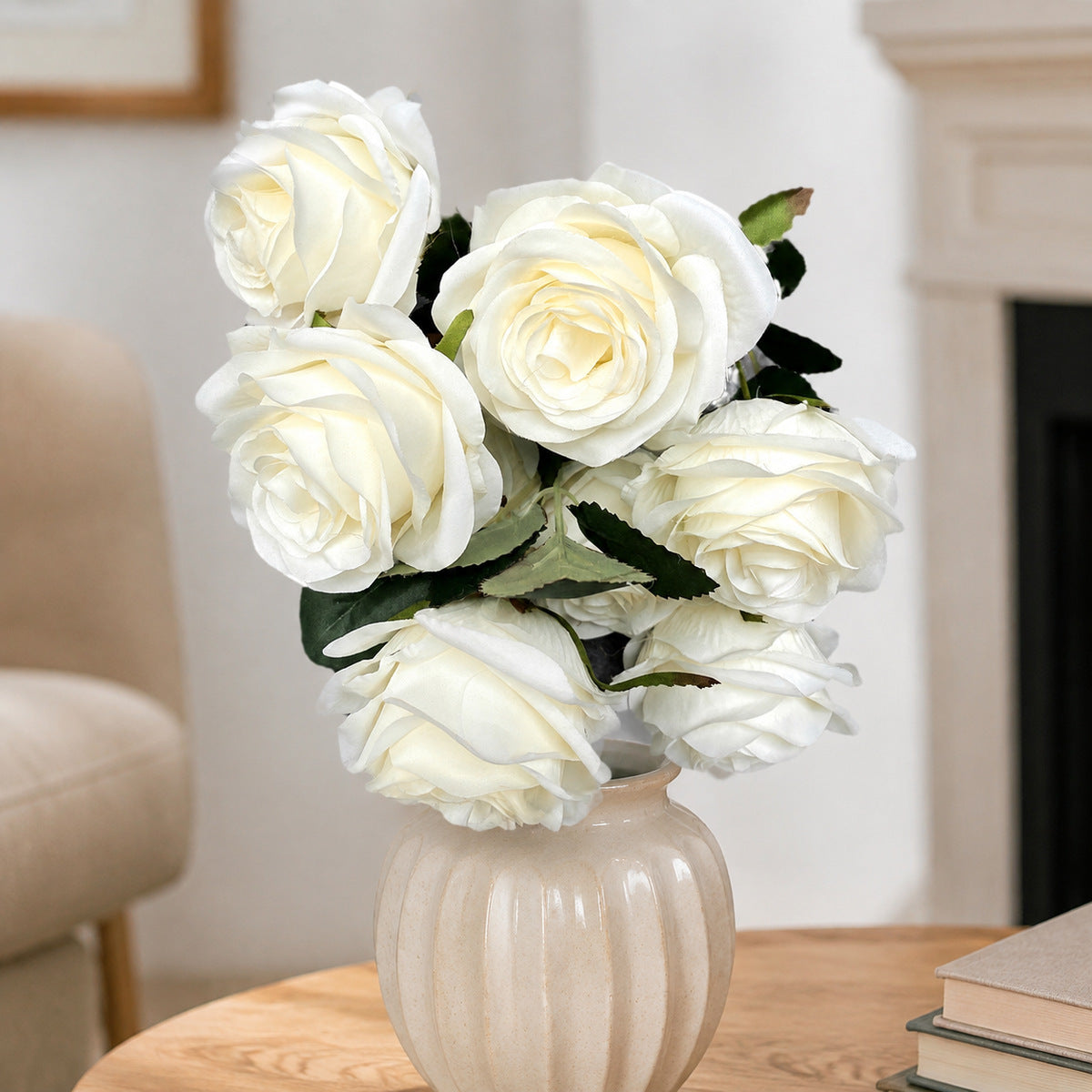 EVERIVELLE Multi-Head Artificial Rose Stem
