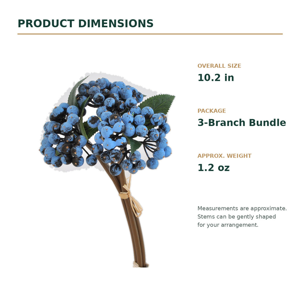 EVERIVELLE 10.2-Inch Three-Branch Artificial Berry Bundle