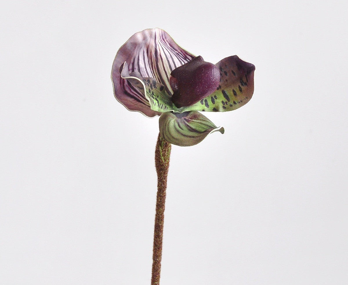 EVERIVELLE Artificial Paphiopedilum Slipper Orchid Stem