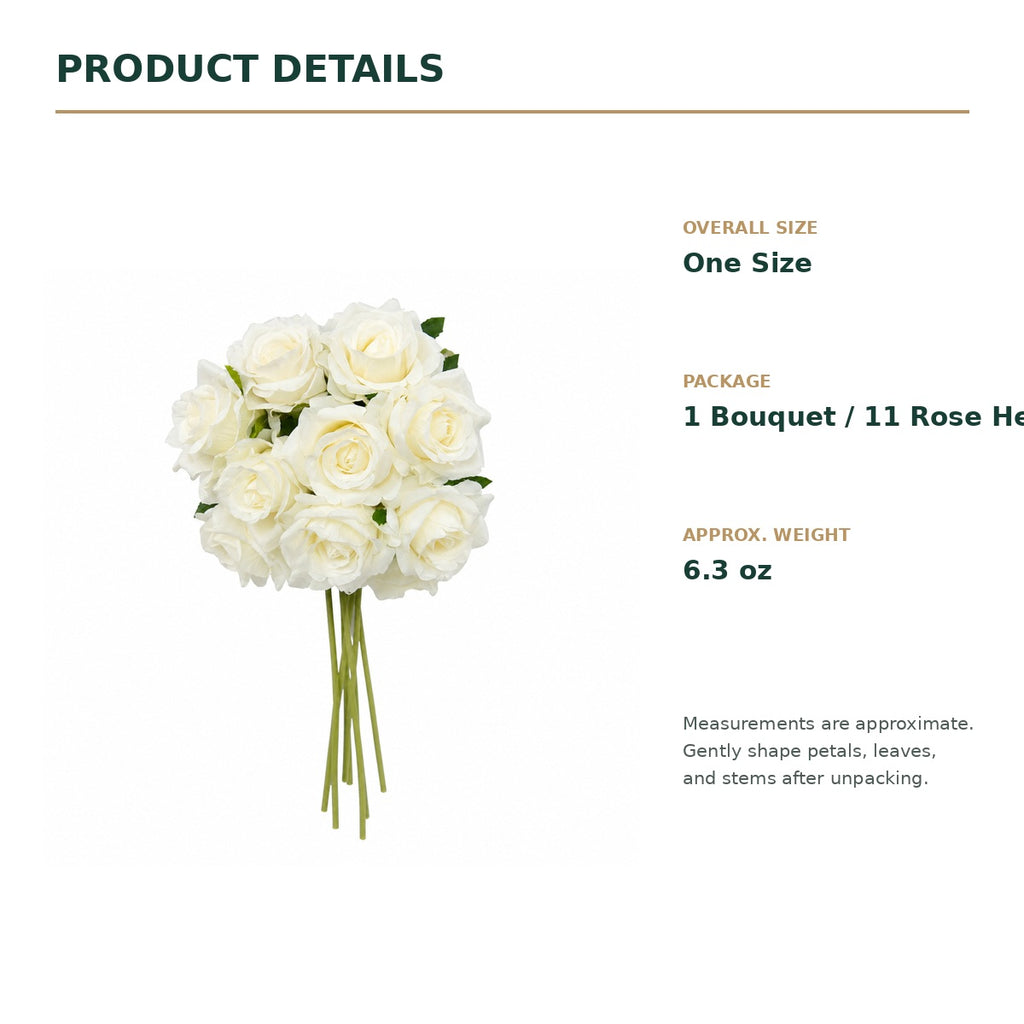 EVERIVELLE 11-Head Artificial Rose Bouquet