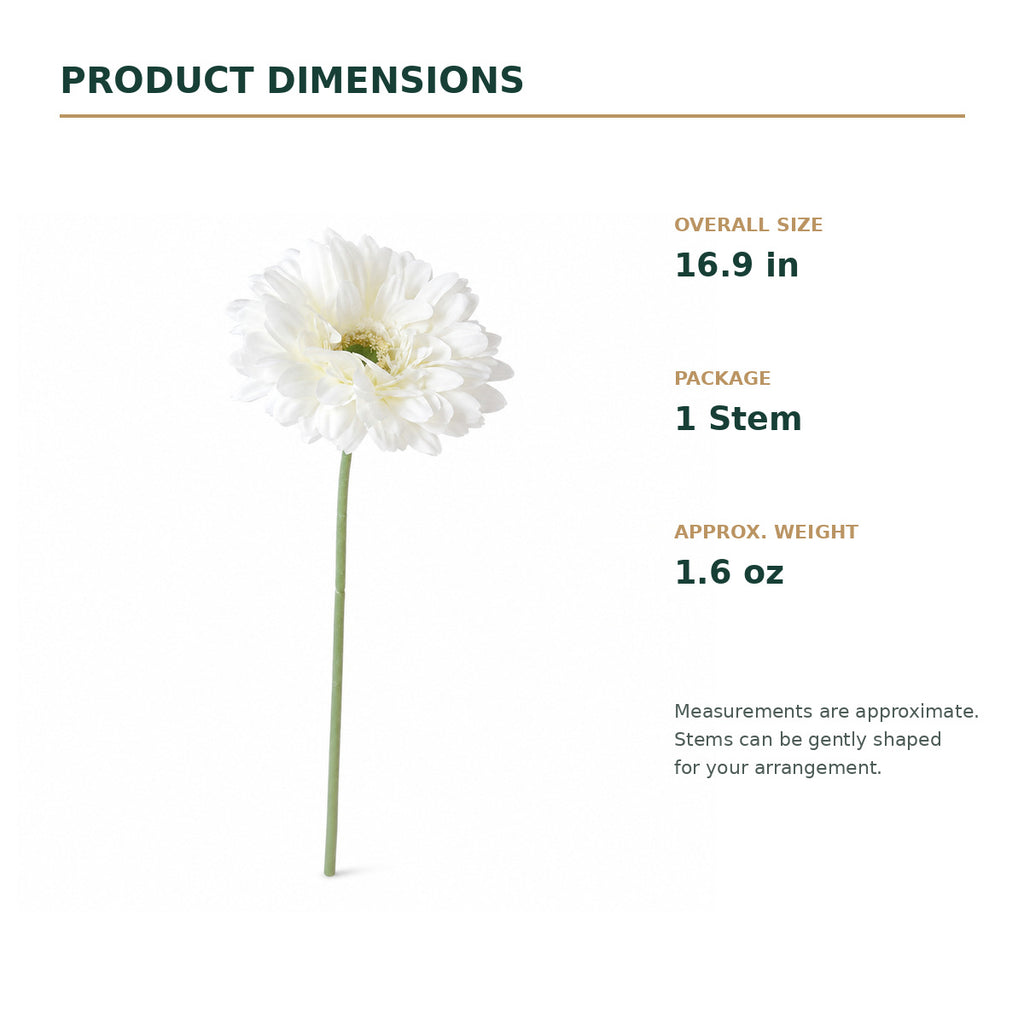EVERIVELLE 16.9-Inch Artificial Gerbera Daisy Stem