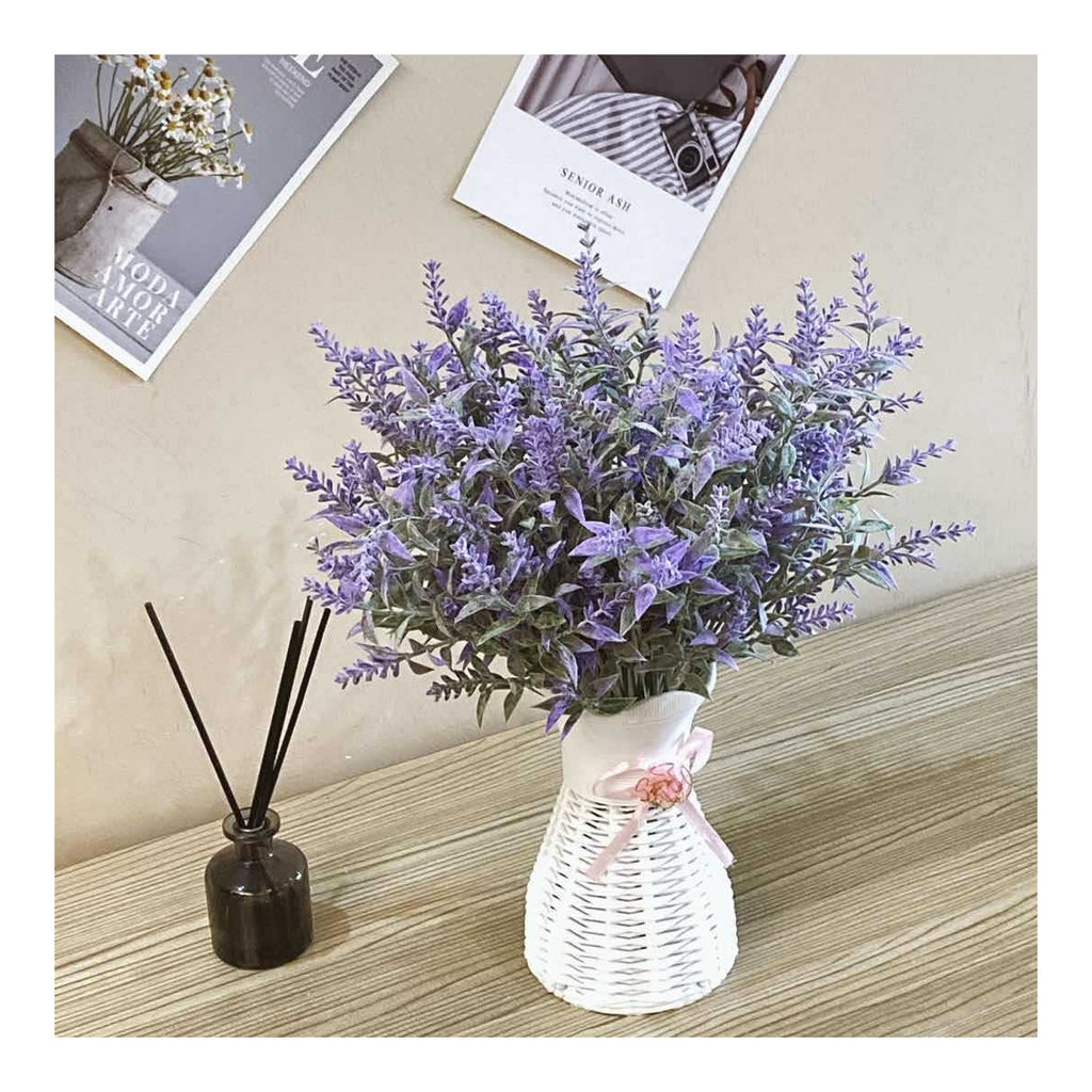 EVERIVELLE Flocked Artificial Heather & Lavender Bouquet