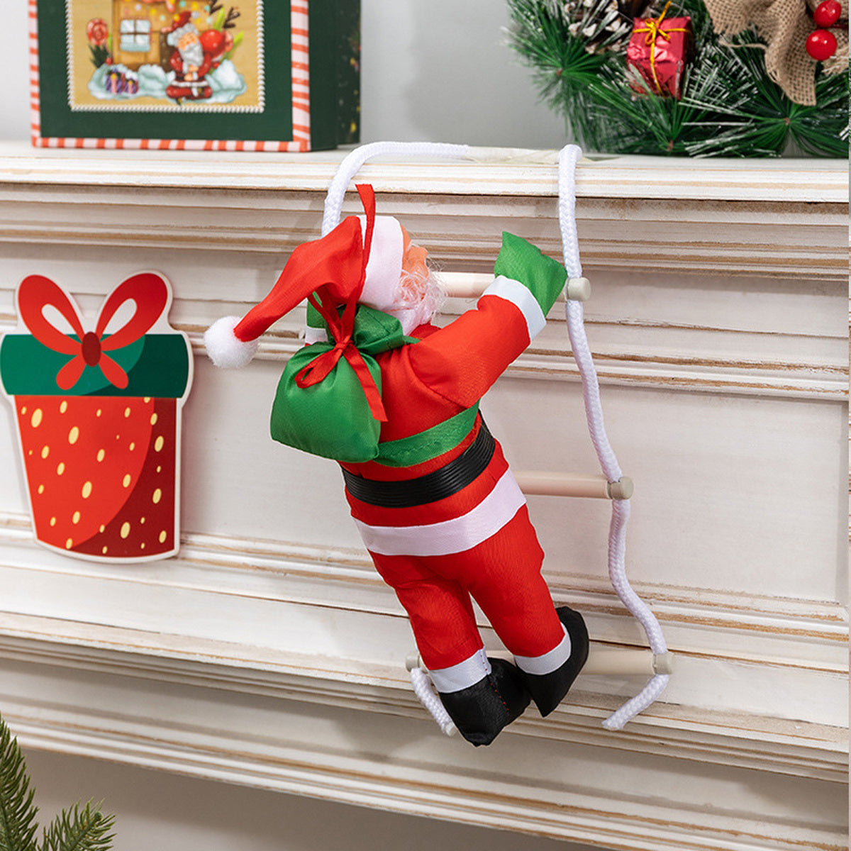 006 static climbing santa hanging decoration static ladder