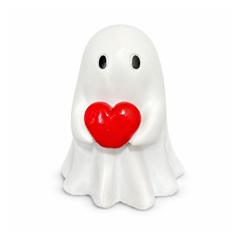 007 cute halloween ghost figurine collection white heart ghost