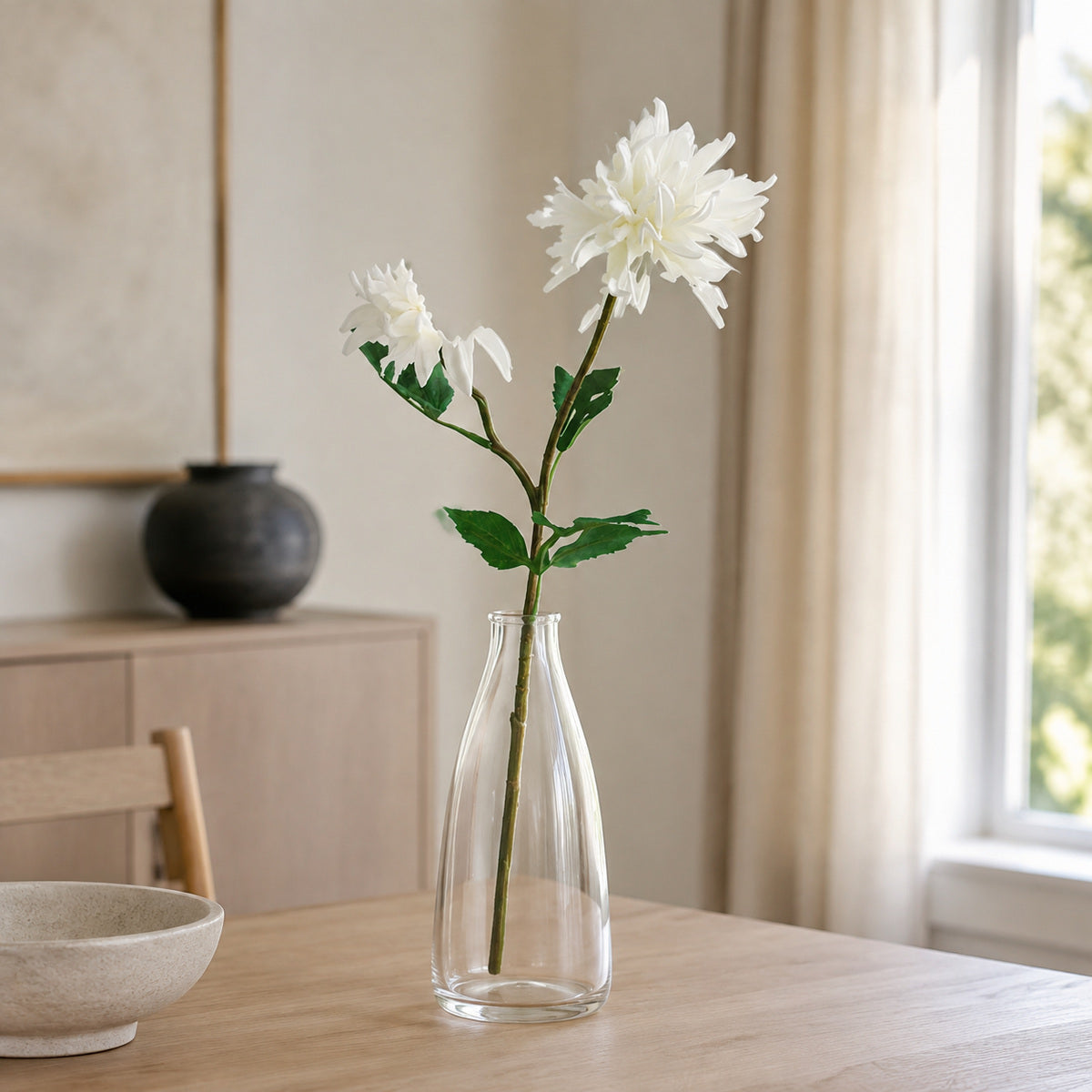 EVERIVELLE 27.6-Inch Two-Head Real-Touch Artificial Dahlia Stem