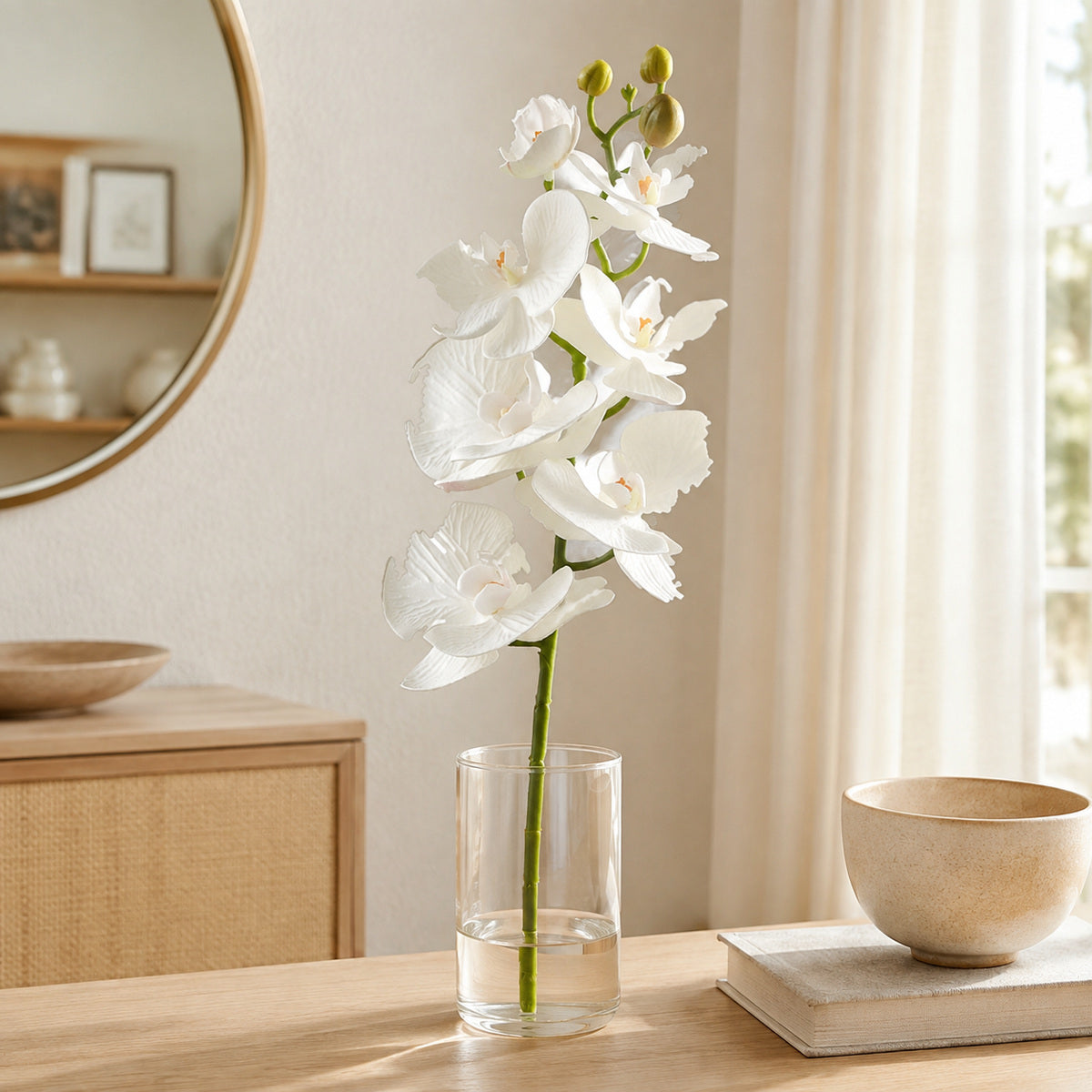 EVERIVELLE 29.9-Inch Seven-Head EVA Phalaenopsis Orchid Stem