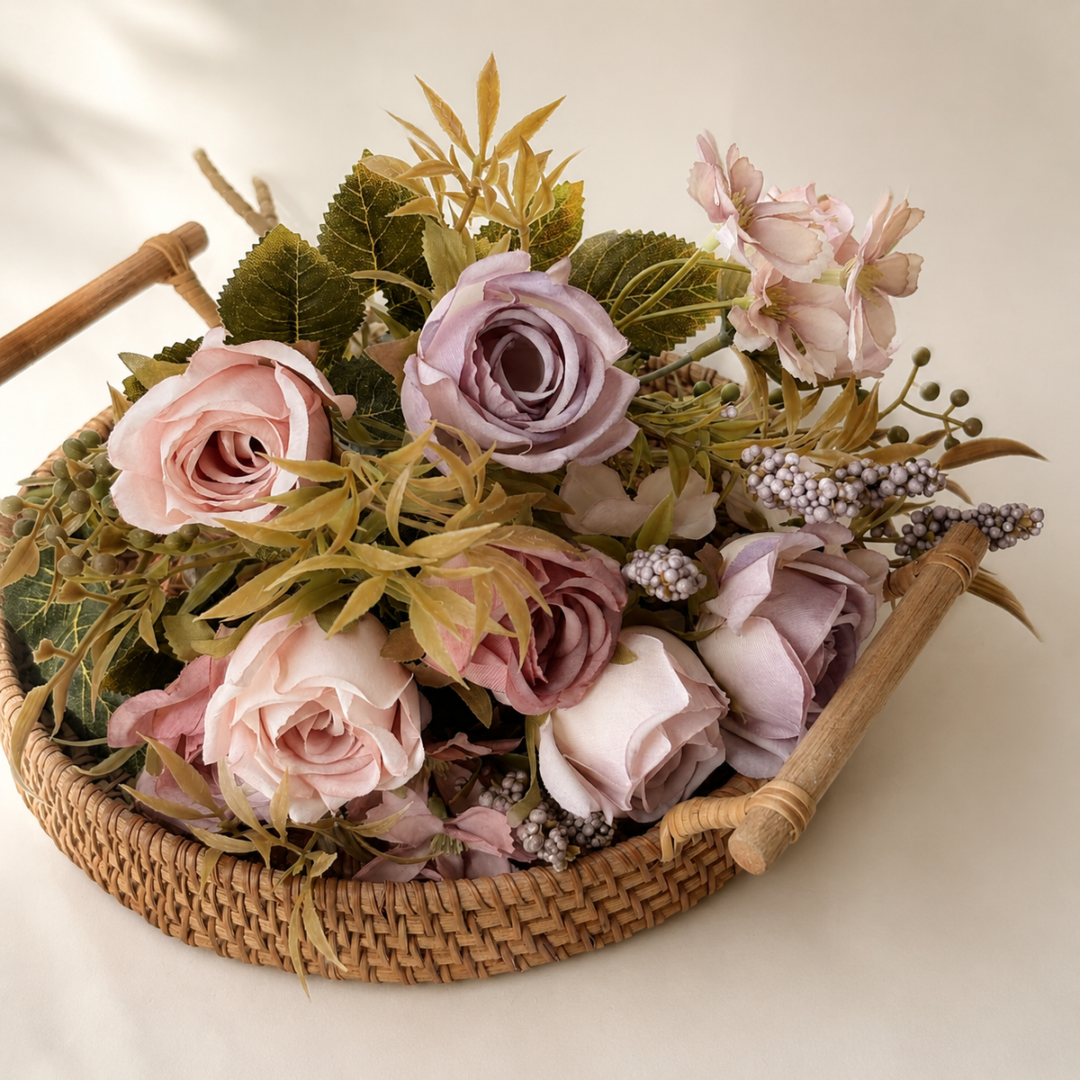 EVERIVELLE Anna Rose & Blossom Artificial Bouquet