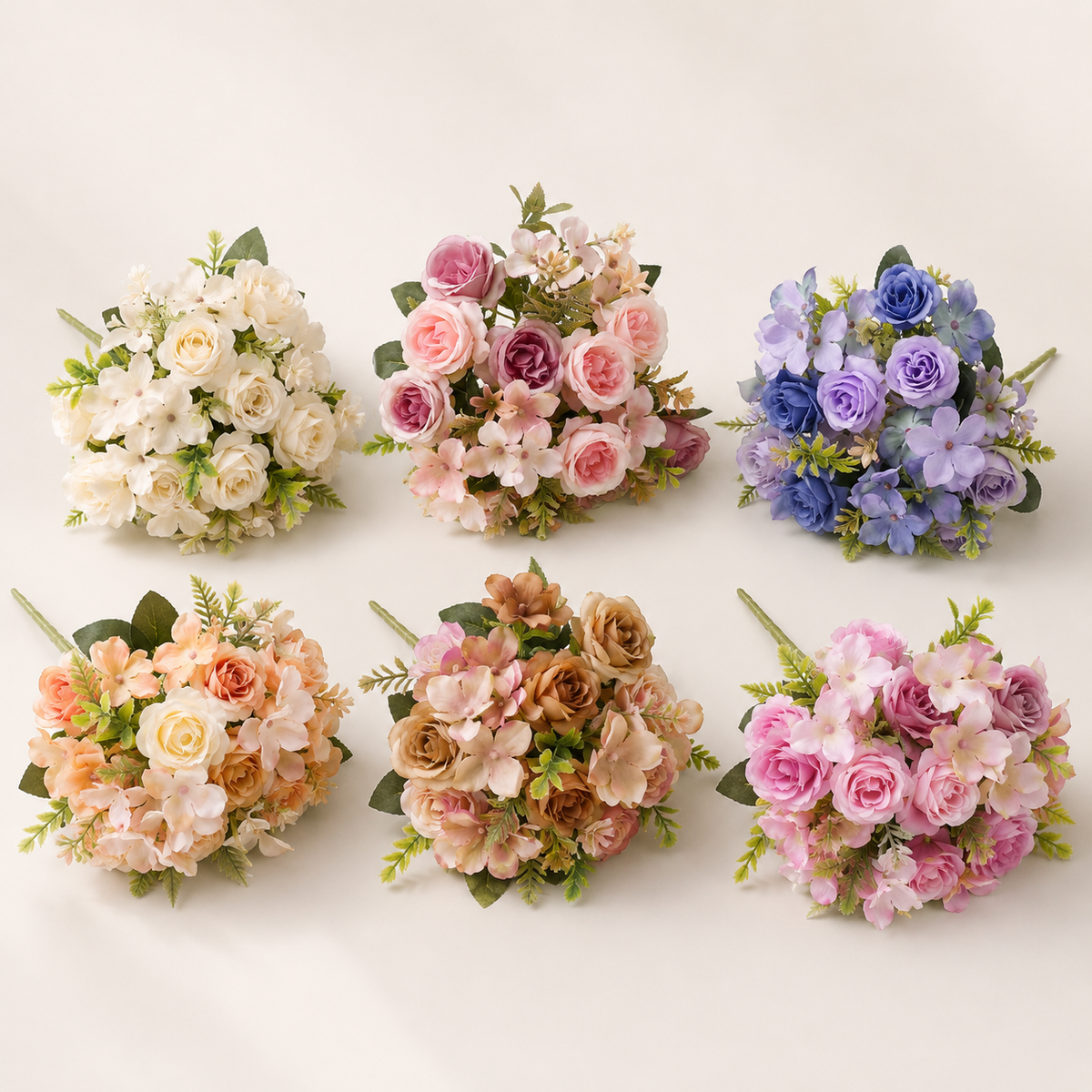 Artificial Rose & Hydrangea Bouquet   Elegant Seasonal Floral Arrangement | EVERIVELLE artificial flowers and garden décor