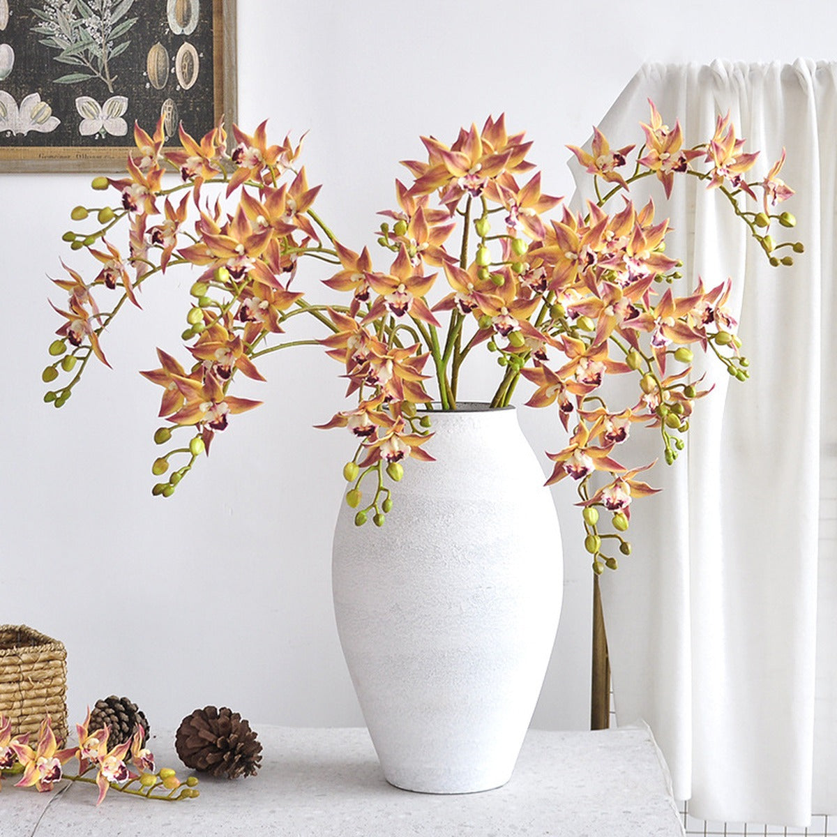 EVERIVELLE 34.3-Inch 3D-Printed Artificial Calanthe Orchid Stem