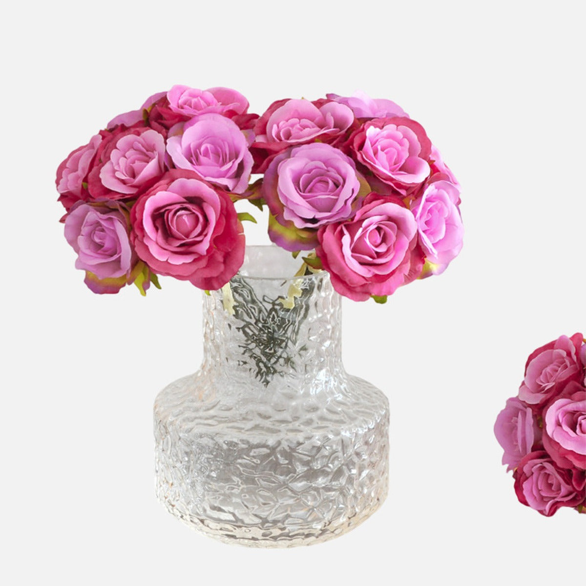 EVERIVELLE 8.7-Inch Seven-Stem Artificial Rose Bouquet