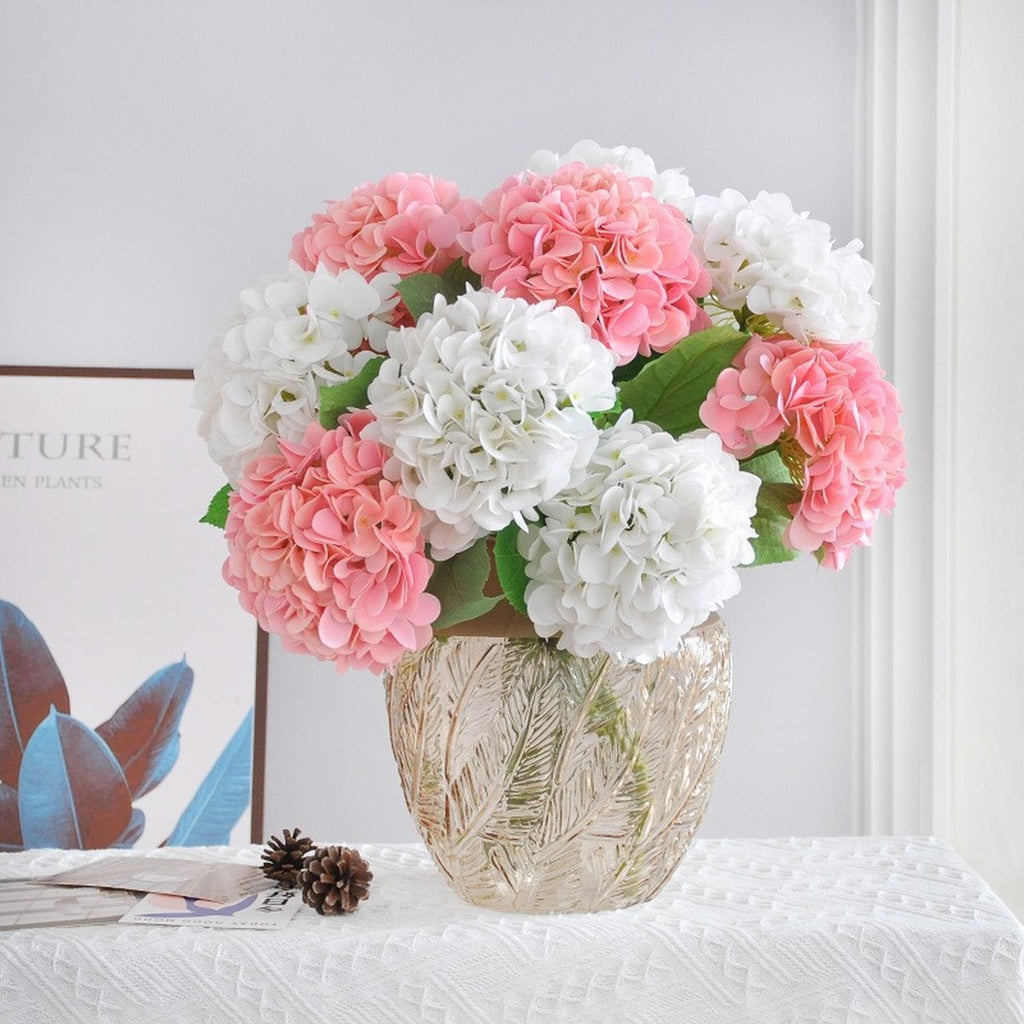 EVERIVELLE 18.9-Inch Single-Head Moist-Touch Artificial Hydrangea Stem