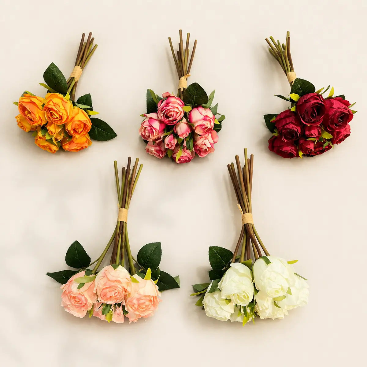 EVERIVELLE Nine-Head Sweetheart Artificial Rose Bouquet