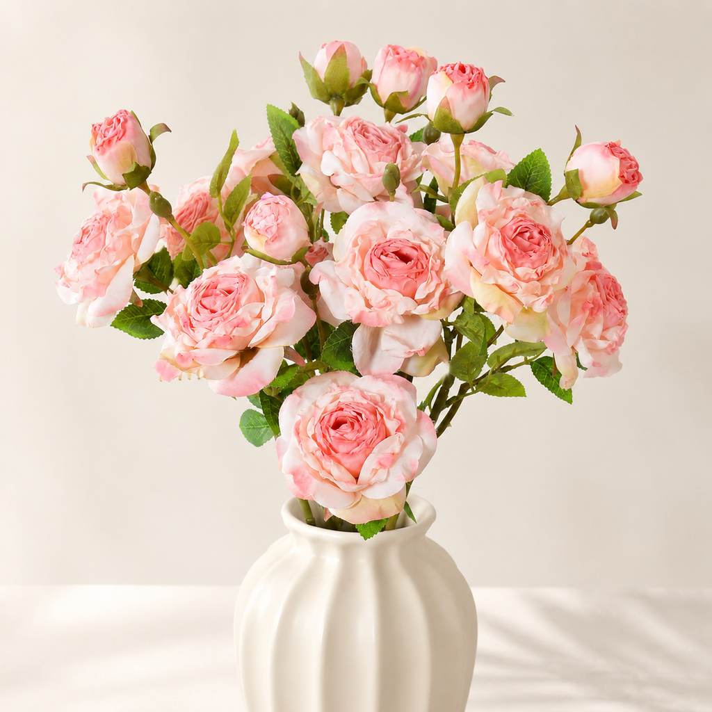 EVERIVELLE Three-Head Vintage Artificial Rose Spray