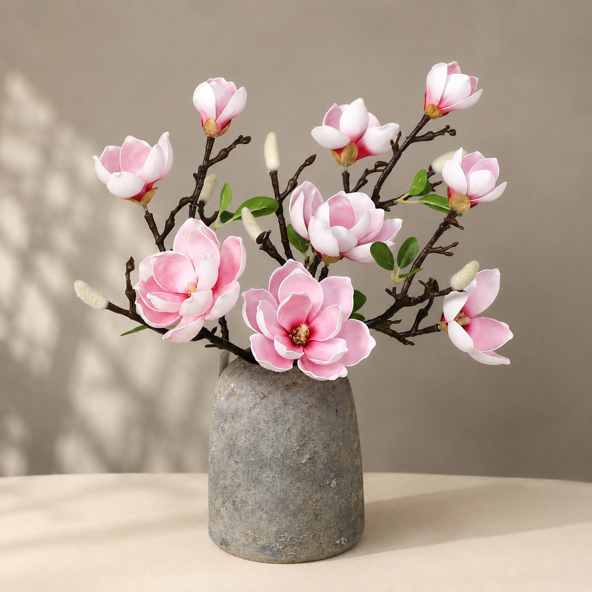 EVERIVELLE 29.5-Inch Real-Touch EVA Artificial Magnolia Stem