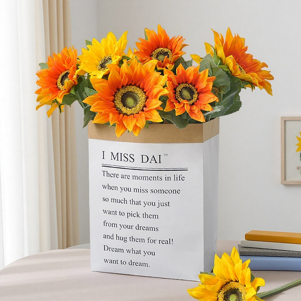 EVERIVELLE 16.5-Inch Three-Stem Soft-Touch Artificial Sunflower Bouquet