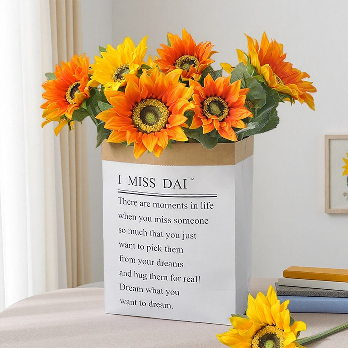 EVERIVELLE 16.5-Inch Three-Stem Soft-Touch Artificial Sunflower Bouquet