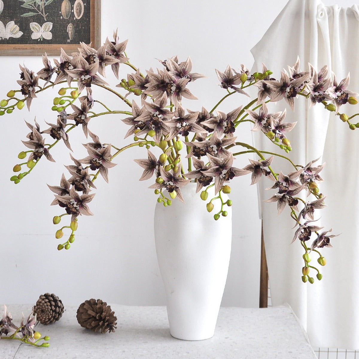 EVERIVELLE 34.3-Inch 3D-Printed Artificial Calanthe Orchid Stem