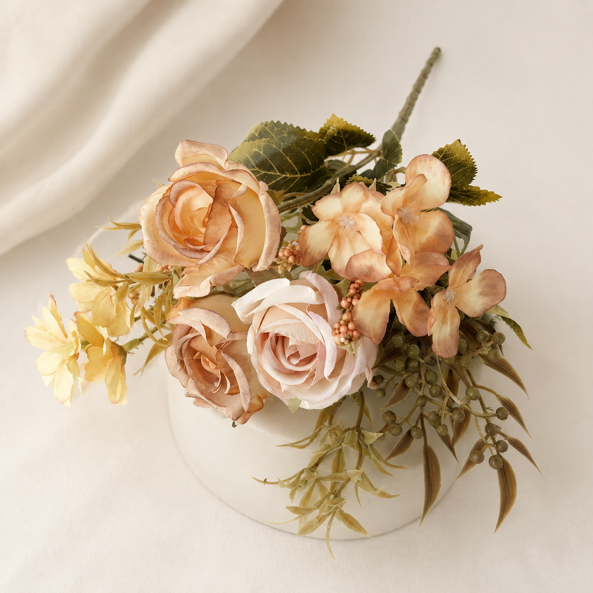 EVERIVELLE Anna Rose & Blossom Artificial Bouquet