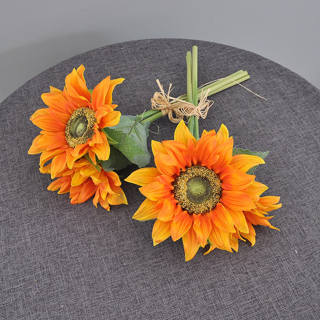 EVERIVELLE 16.5-Inch Three-Stem Soft-Touch Artificial Sunflower Bouquet