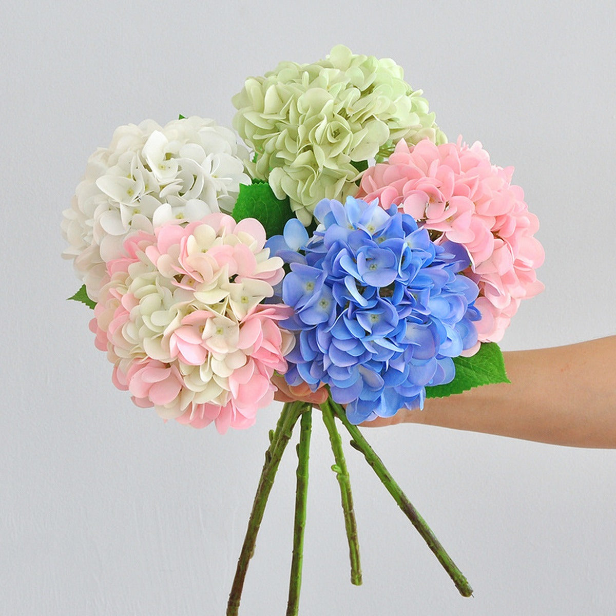 EVERIVELLE 18.9-Inch Single-Head Moist-Touch Artificial Hydrangea Stem