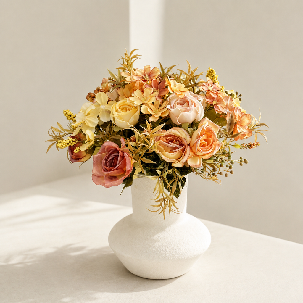 EVERIVELLE Anna Rose & Blossom Artificial Bouquet