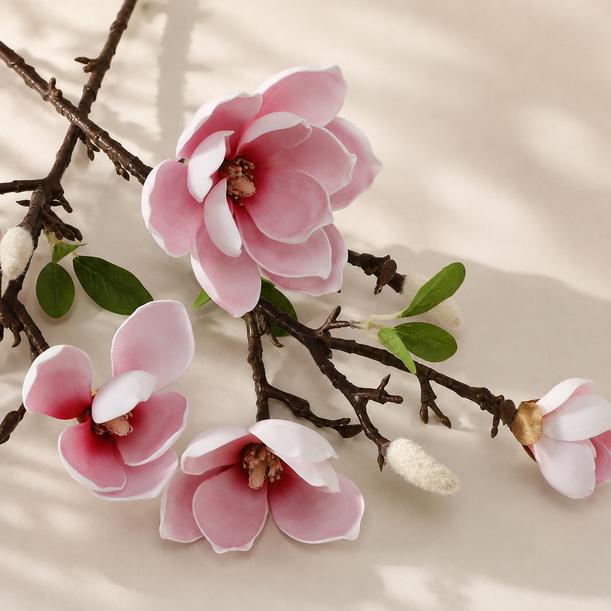 EVERIVELLE 29.5-Inch Real-Touch EVA Artificial Magnolia Stem